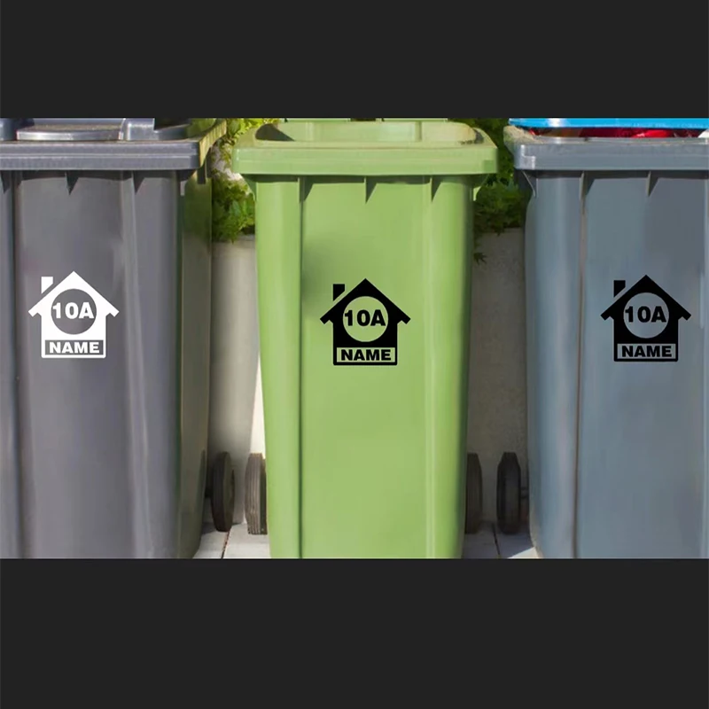 3 шт. виниловые наклейки на мусорную корзину