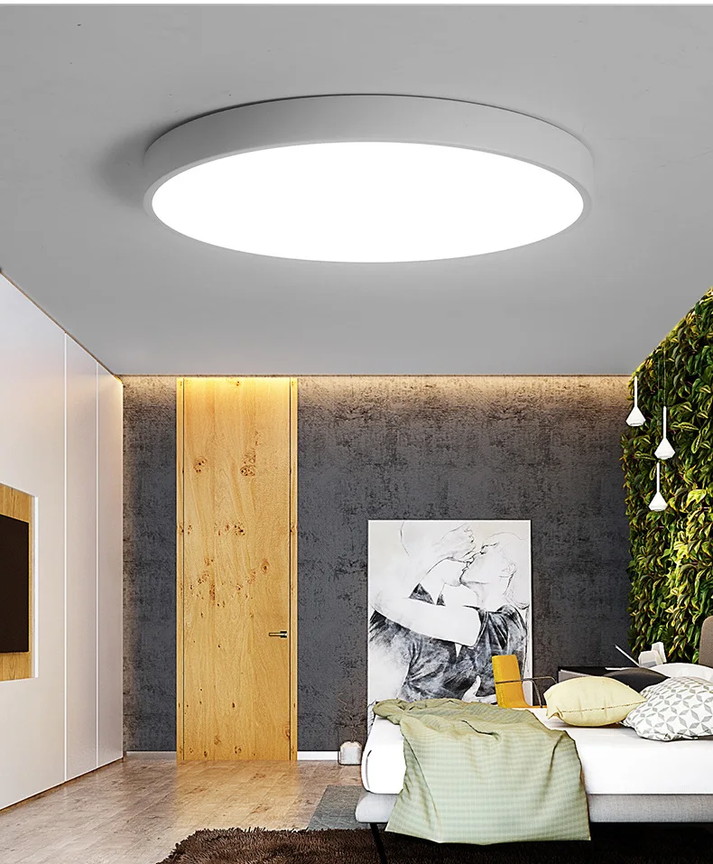 $15.14 Hot Sale Ultra-Thin 5cm LED Ceiling Lights Circular Lamps Remote Control Fixture for Balcony/ The Living Room/ Kitchen