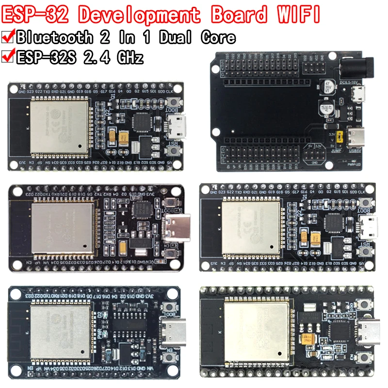 Макетная плата ESP32 CP2102 CH340C WiFi + Bluetooth, беспроводной модуль с низким энергопотреблением