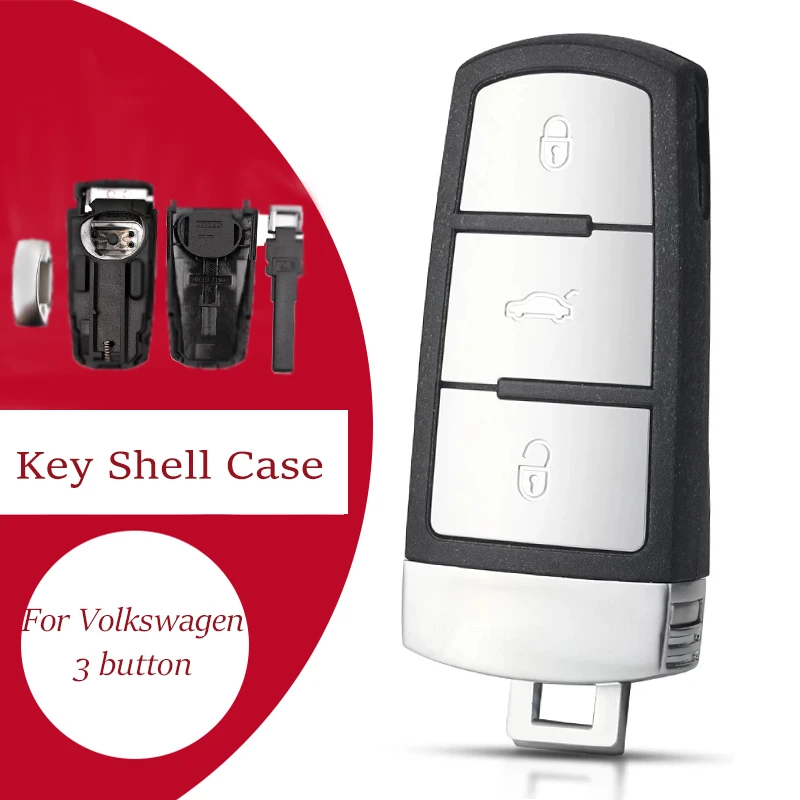 

Чехол KEYECU для автомобильного ключа с дистанционным управлением и 3 кнопками для Volkswagen VW Passat CC B6 B7 B7L CC R36 Maogotan B5 Passat 3C чехол для автомобильного ...