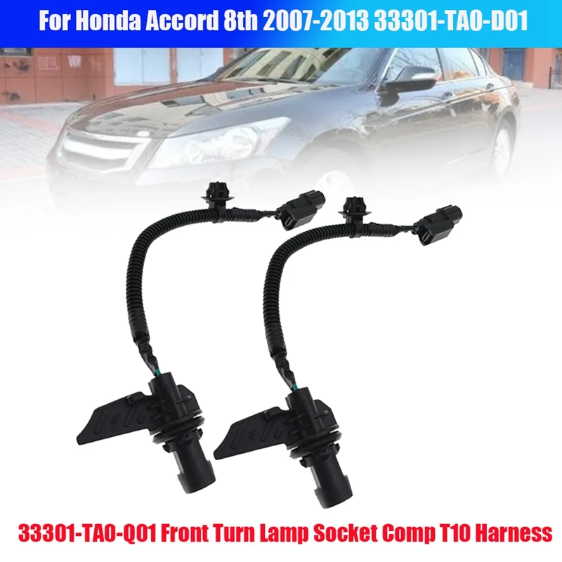 

2PCS 33301-TA0-Q01 Front Head Light Socket Comp T10 33301-TA0-D01 T10 For Honda Accord 8Th 2007-2013