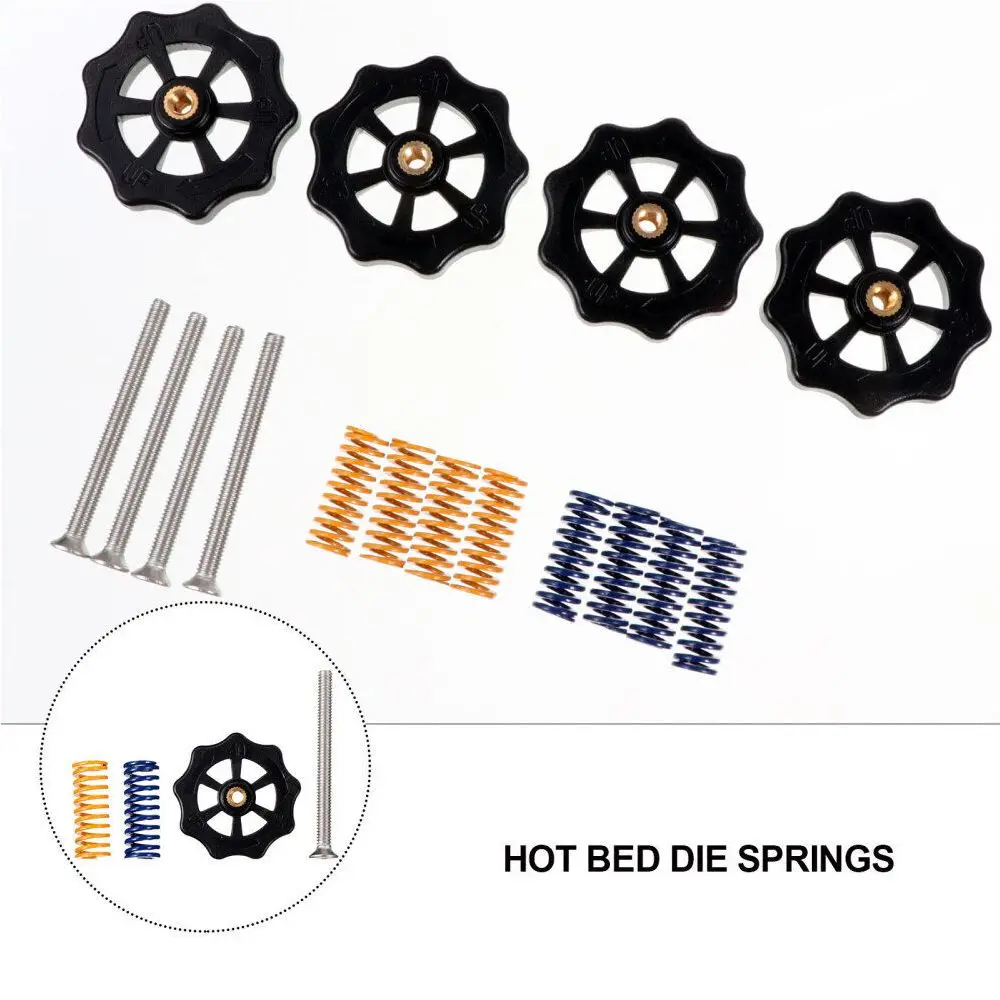 

Professional 3D Printer Accessories 3D Printer Parts Hand Leveling Nut Screws Kit Leveling Assembly Hot Bed Die Springs