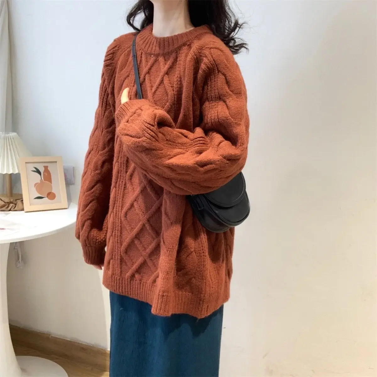 2024 Горячая Распродажа Осень и зима Новый универсальный тонкий пуловер свитер