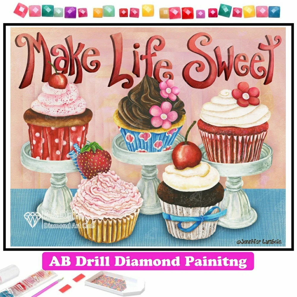 

Алмазная 5D Вышивка «сделай сам», картина с мультяшным мороженым, бриллиантовая вышивка крестиком, мозаика для декора комнаты