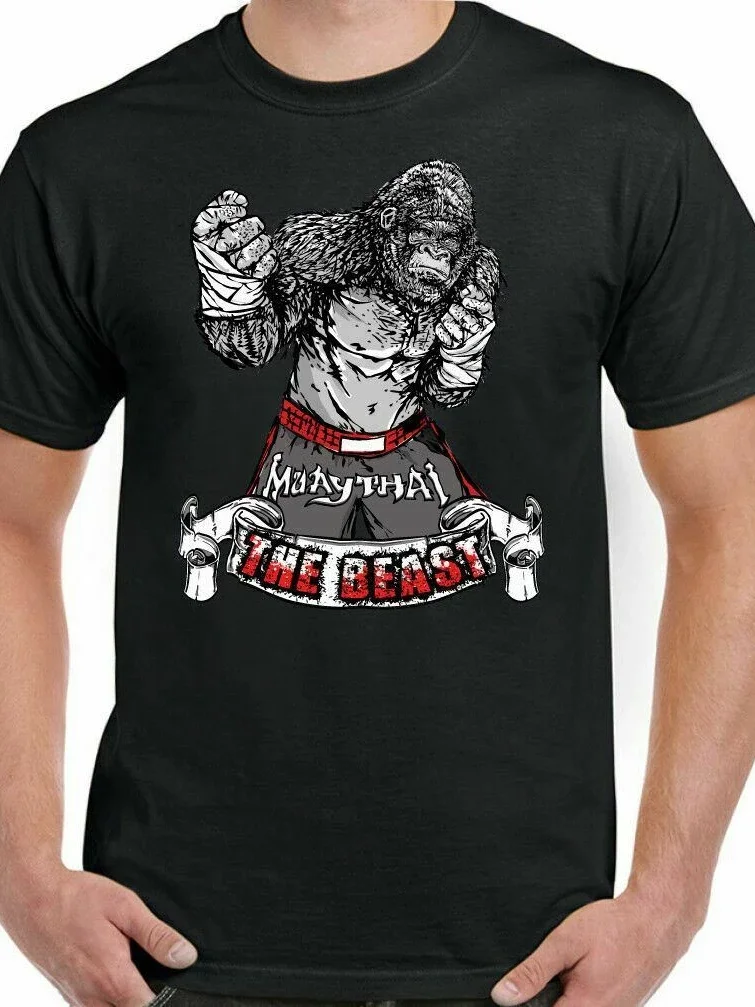 Футболка The Beast Gorilla Gym MMA Muay Thai для бокса новая повседневная мужская футболка из 100%