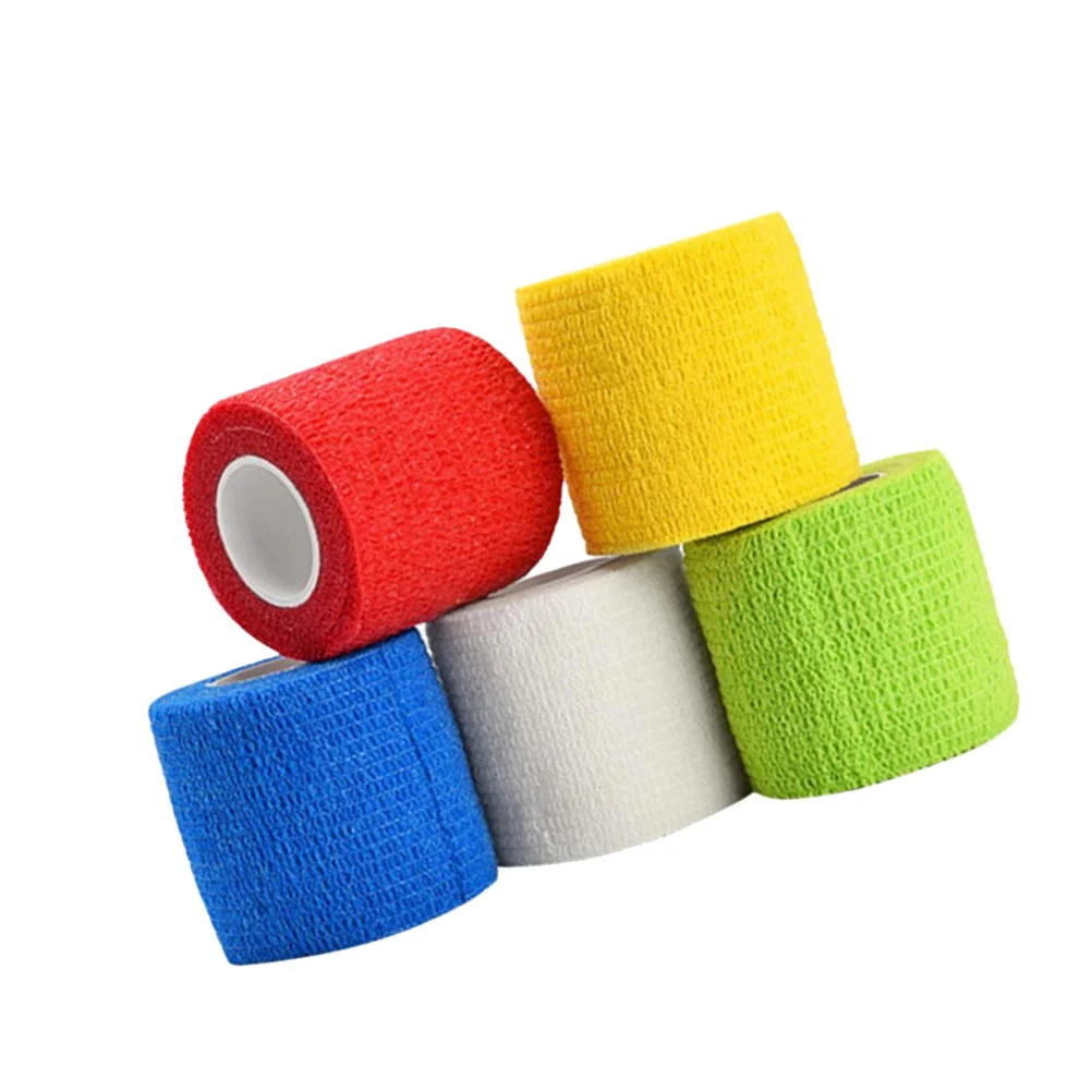 

5 Rolls Colorful Simple Elastic Nonwovens Tape for Dog Cat Animal