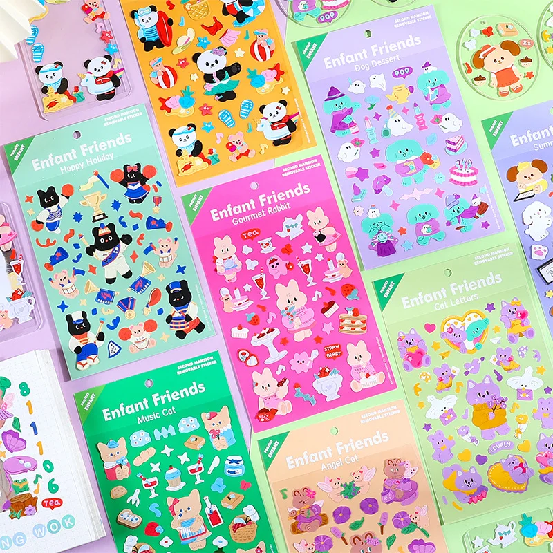 

8pcs Cartoon Animal Photocard Stickers Korean Journaling Kids Funny DIY Deco Stickers Birthday Gift DIY Material Sticker A453