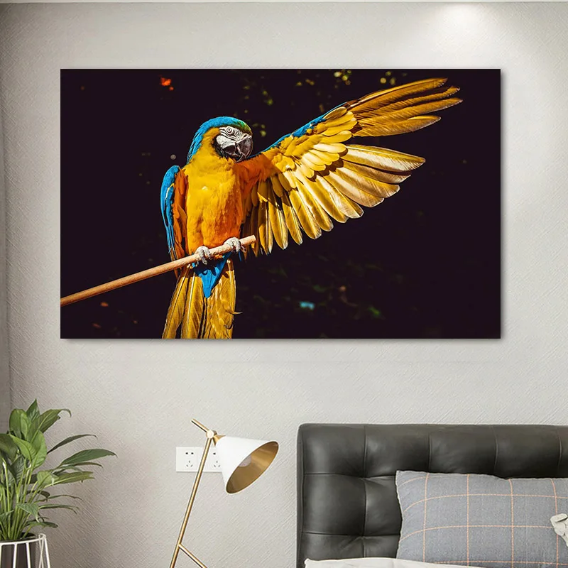 RELIABLI Искусство Золотой попугай птица постеры с животными и принты картины на