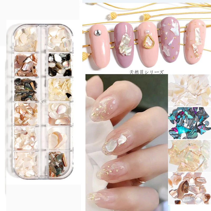 

Natural Shells Natural Abalone Shell Stone Natural shell slices Abalone slices Nail Decoration Accessories For Nail Tip