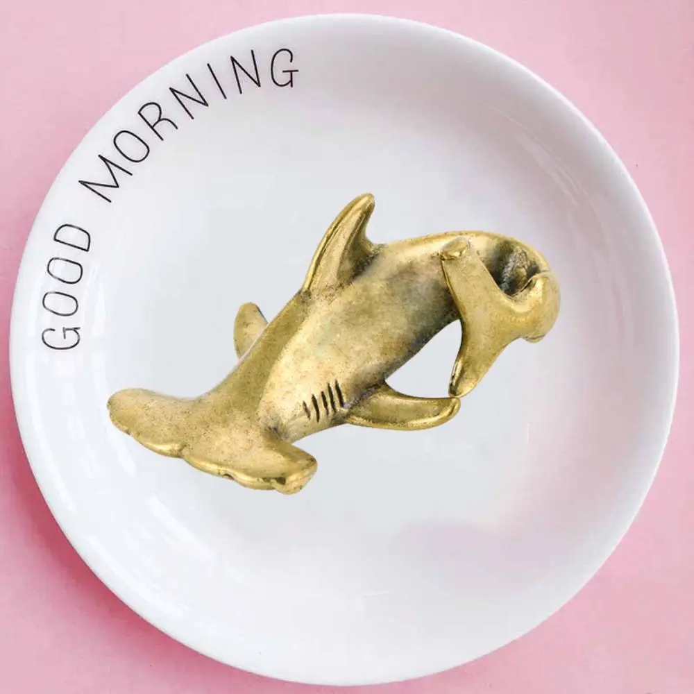 Винтажные латунные фигурки акулы-молот медные изысканные мини-статуи акулы