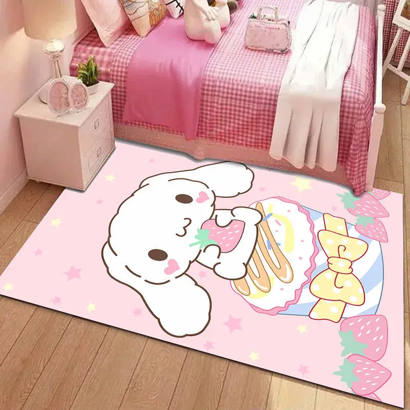 

60x160cm Sanrio Kuromi Melody Hello Kitty Anime Plush Carpet Cute Cartoon Bedroom Bedside Blanket Pink Princess Girl Floor Mats