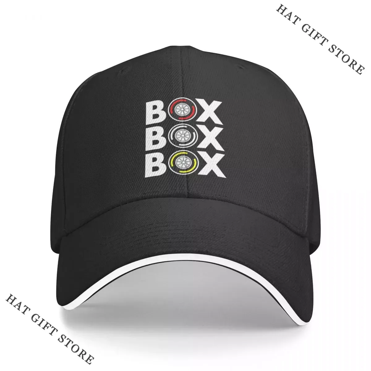 

Best Box Box Box F1 Tyre Compound White Text Design Baseball Cap Designer Hat New In The Hat fishing hat Hip Hop Woman Hats Men