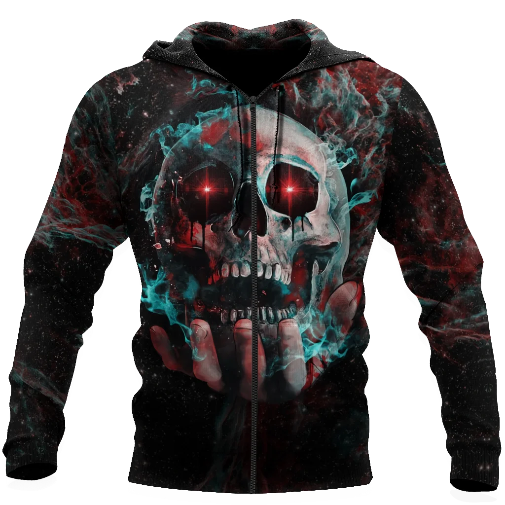 

Beautiful skull tattoo 3D full body print unisex luxury hoodie men sweatshirt zipper pullover casual jacket sportswear 24