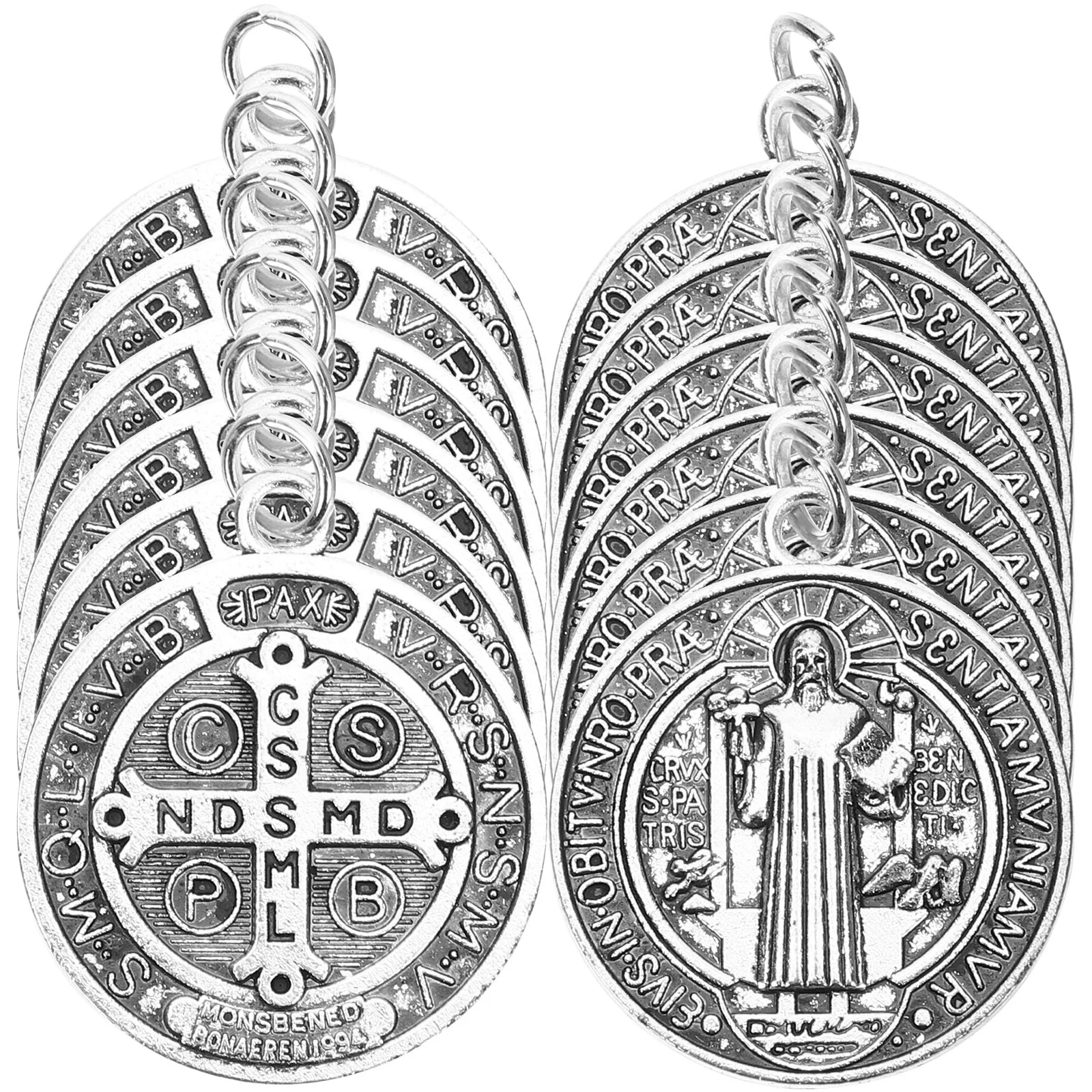 

Saint Pendant Benedict Medals Ornament Jesus Medal Catholic Charms Religious Rosary Nativity Cross Gift Christopher Christmas