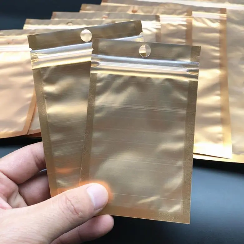1000 шт. 10 размеров внутренняя золотая майларовая сумка с передней частью матовые