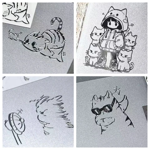 Набор из 4 стикеров с мультяшными узорами