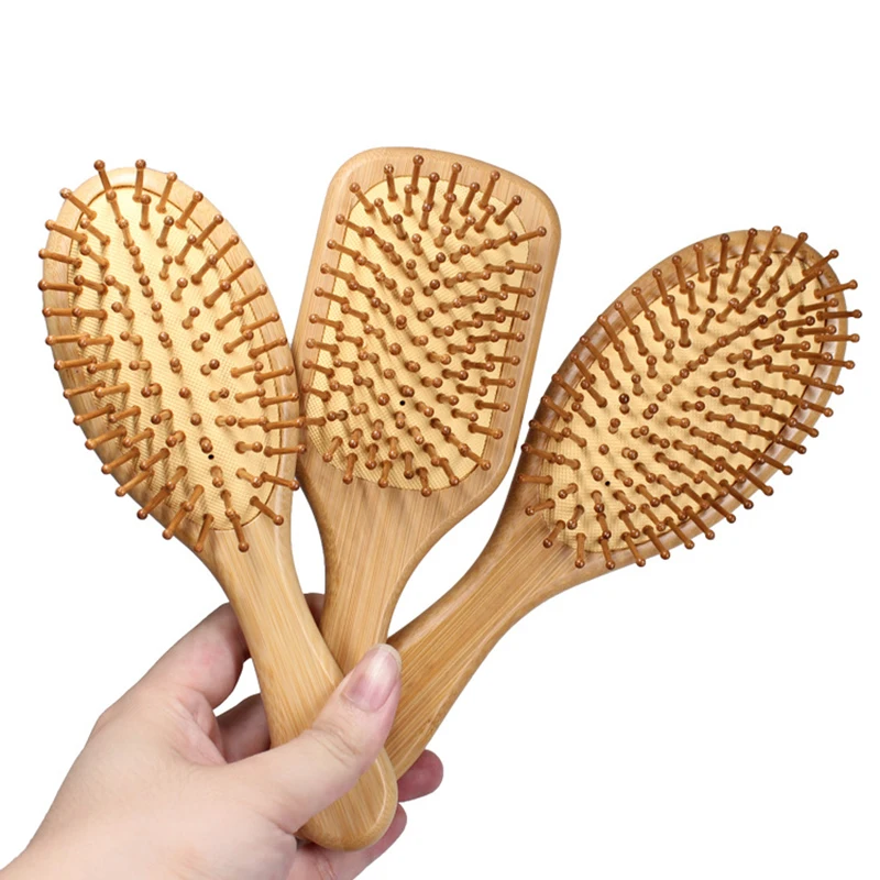 

New Bamboo Comb Nature Wooden Brush Anti-Static Detangle Hair Brush Women Scalp Massage Comb Air Cushion Styling Tools for Hair