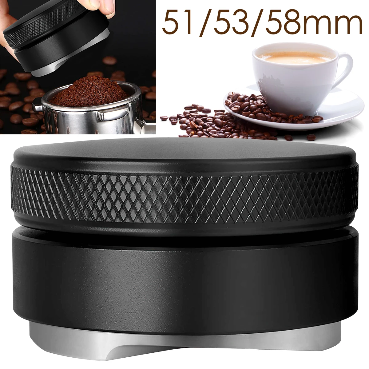 

Coffee Distributor Espresso Distribution Tool/Leveler Dual Head Coffee Leveler Adjustable Depth Professional Espresso Hand Tampe