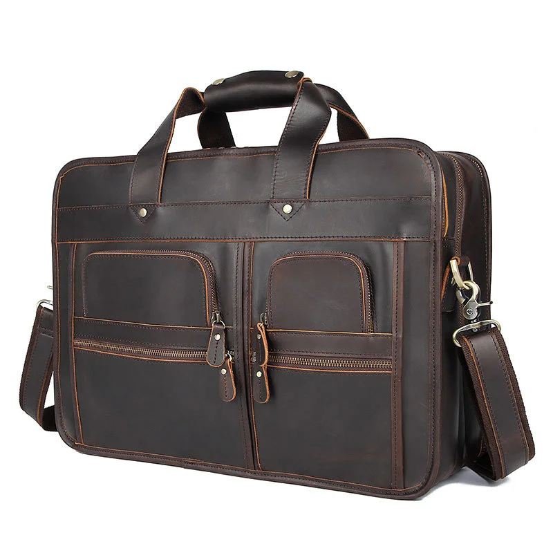 Многофункциональный кожаный портфель для мужчин, брендовая роскошная дизайнерская деловая сумка для ноутбука 17 дюймов, 45 см