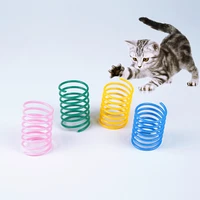 4pcs kitten cat toys wide durable heavy gauge cat spring toy colorful springs cat pet toy coil spiral springs pet intera
