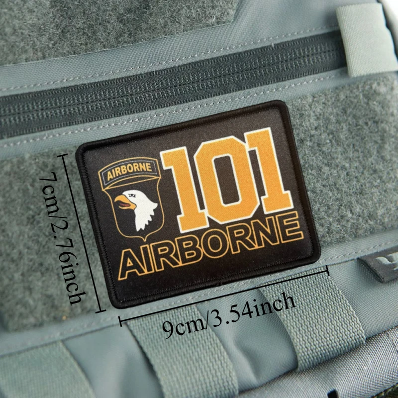 Фото Нашивка «101st Airborne Division», тактический значок морального цвета с принтом на липучке, рюкзак, украшение для одежды, аксессуары, наклейка, повязка на руку №3