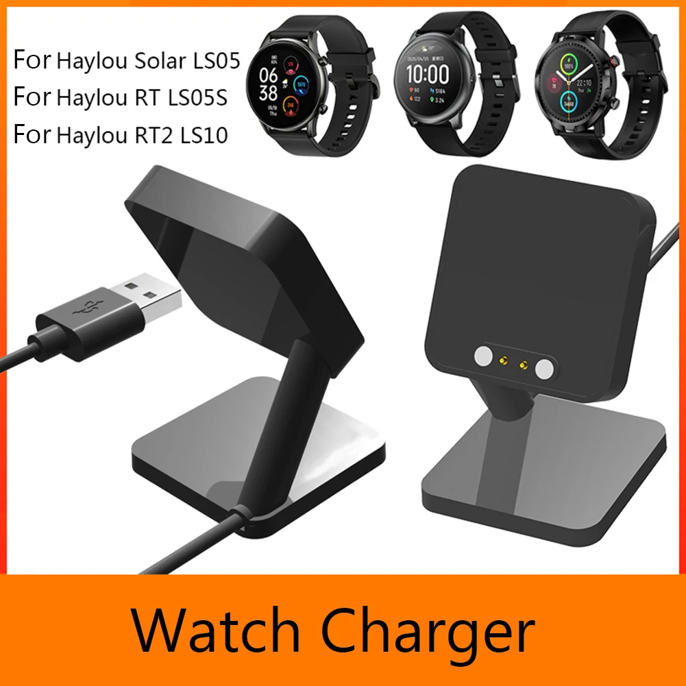 

Smartwatch USB Charging Cable Cord Base Dock Charger Cradle Adapter Stand for Xiaomi Haylou Solar LS05 Sports Smart Watch 1m