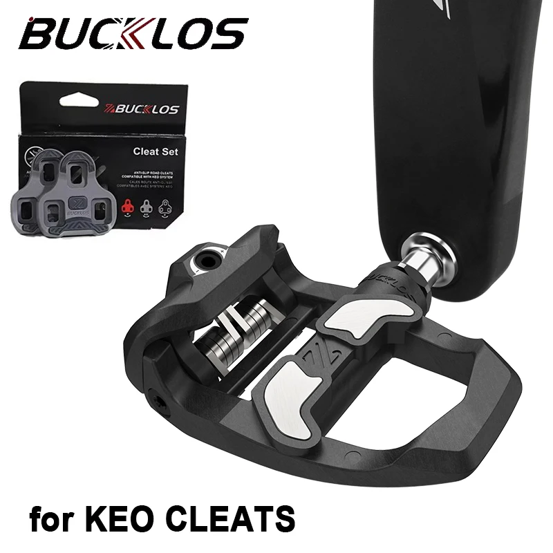 BUCKLOS Road Bike Lock Pedals for Keo Carbon Fiber Bicycle with Cleats Professional Cycling Self-locking Pedal Nylon