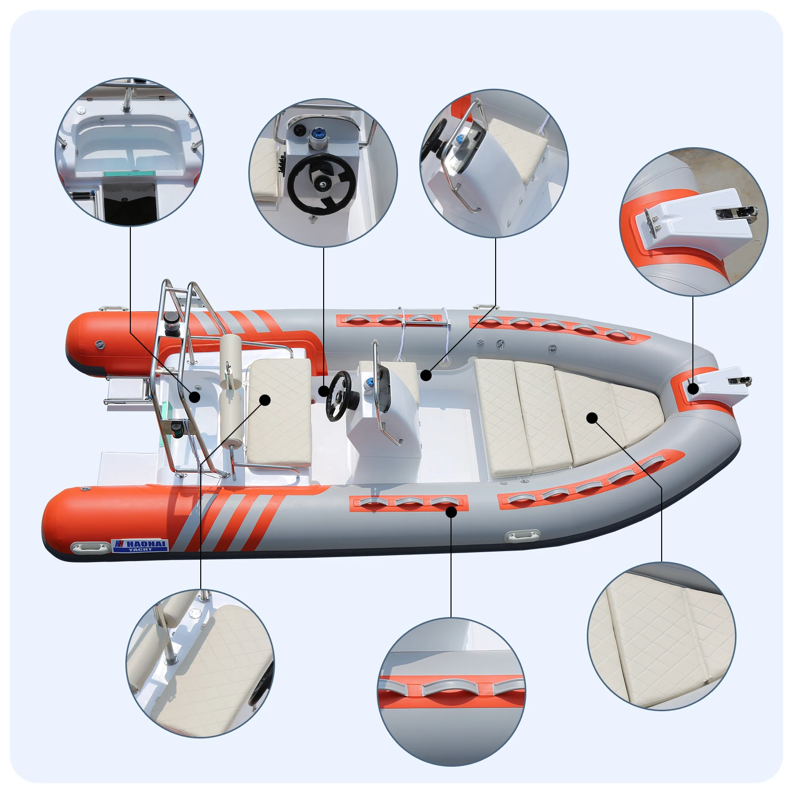 CE RIB 480 двойная модель надувной рыбацкой лодки с ПВХ-гипалоном подвесной