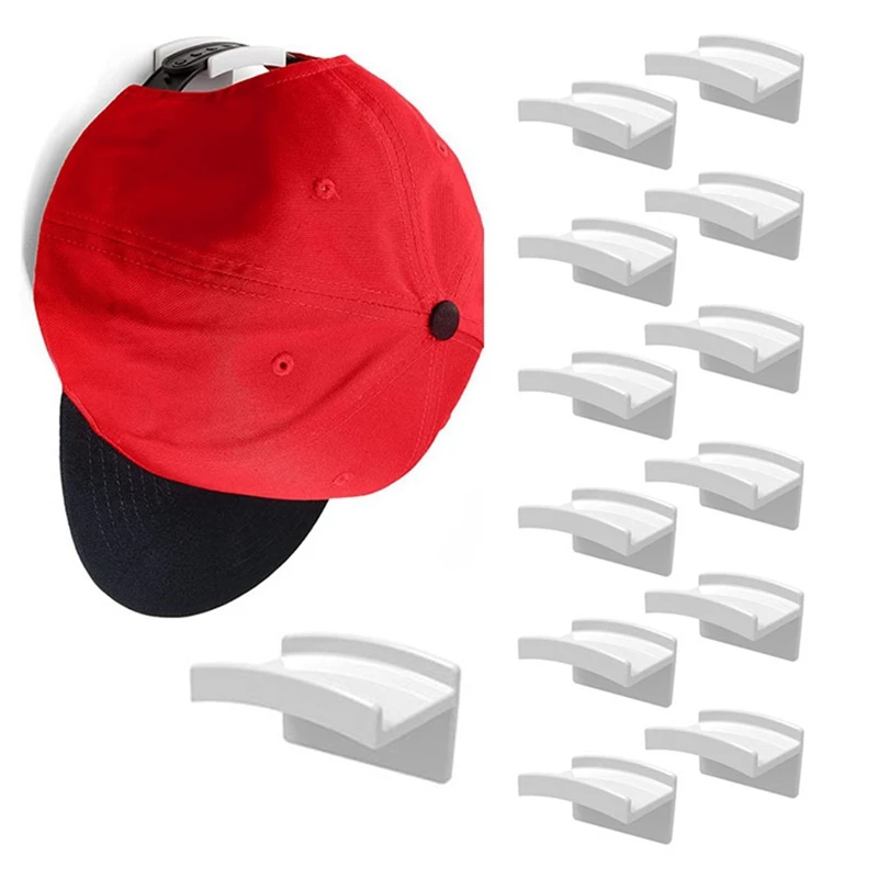 

New Adhesive Hat Hooks For Wall (14-Pack) - Minimalist Hat Rack Design, No Drilling, Strong Hold Hat Hangers For Closet