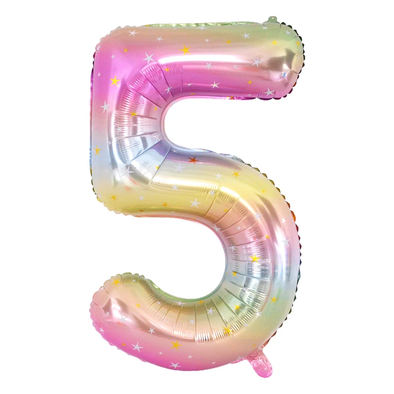 

40-дюймовый воздушный шар из фольги с номером радужного цвета, 0-9 цифр, воздушный шар с единорогом на тему дня рождения, детский первый Globos, украшение для детского душа