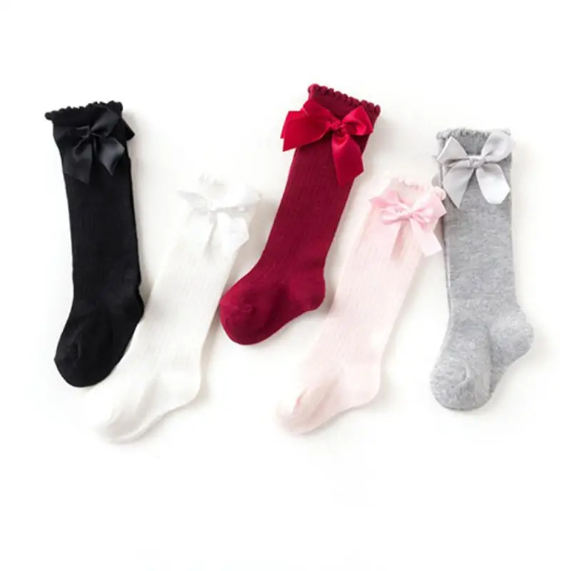 

New Girls Solid Girl Socks Toddler Cotton Soft Cotton Comfortable Baby Bow Vertical Striped Socks Baby Kids Socks Toddlers