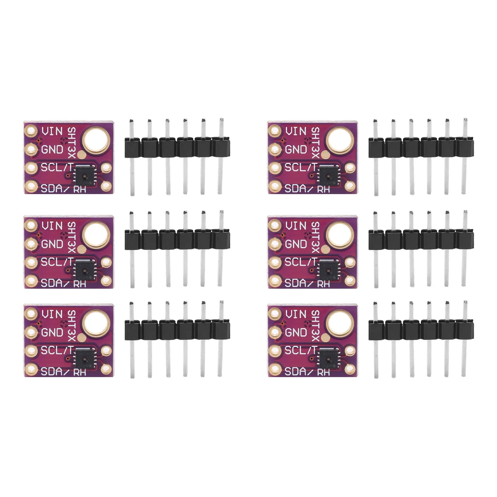 

6Pcs SHT31-D Temperature Humidity Sensor Digital Output Sensor Module IIC I2C Interface 3.3V for Arduino Raspberry Pi