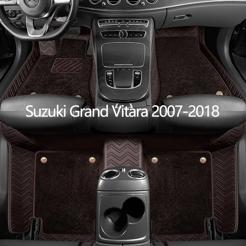 

Custom Leather Car Floor Mats For Suzuki Grand Vitara 2007 2009 2011 2013 2015 2017 2018 Auto Carpet Mats Interior Accessories