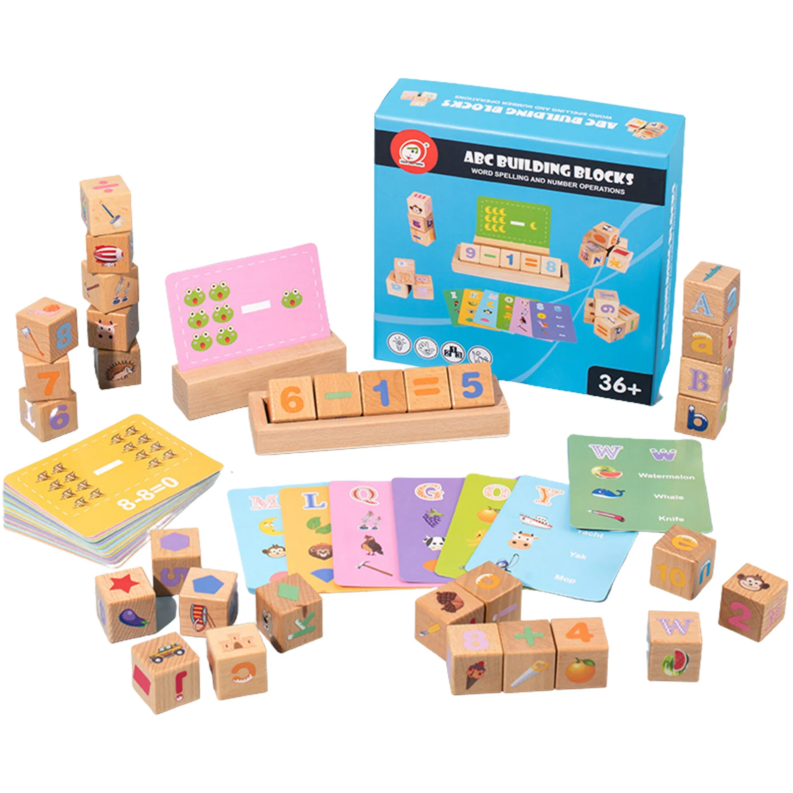 

Number Letter Wooden Blocks Multi-purpose Sorting And Matching Blocks With Cognition Cards Montessori Sensory Toys Educational