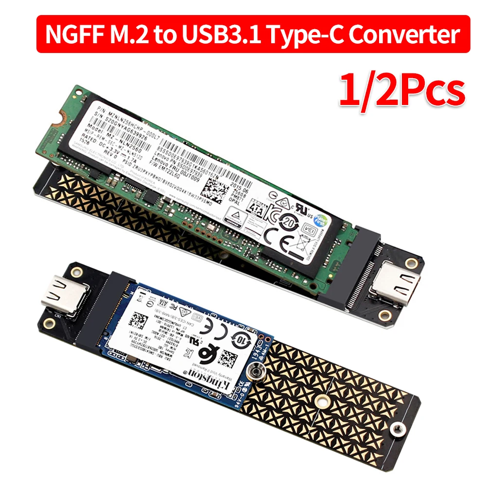 Карта конвертера USB3.1 M.2 для Shunmaii SSD 2230/2242/2260/2280 совместимая с SATA(NGFF) M/B + Mkey 10 Гбит/с