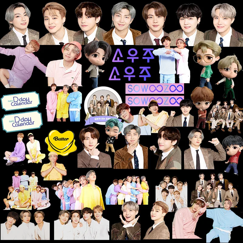 KPOP BTS-наклейки для мальчиков новый альбом масло милый идол кавайные корейские