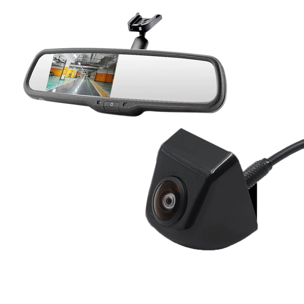 

Автомобильное зеркало заднего вида AHD с автоматическим затемнением, 4,3 дюйма + TFT ЖК-дисплей с камерой градусов и кронштейном, HD зеркало задне...