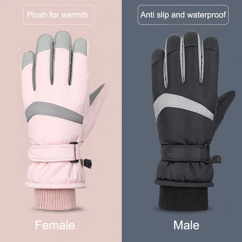 

Winter waterproof motorcycle riding gloves touch screen wool windproof snow non-slip ski gloves All refer to female male