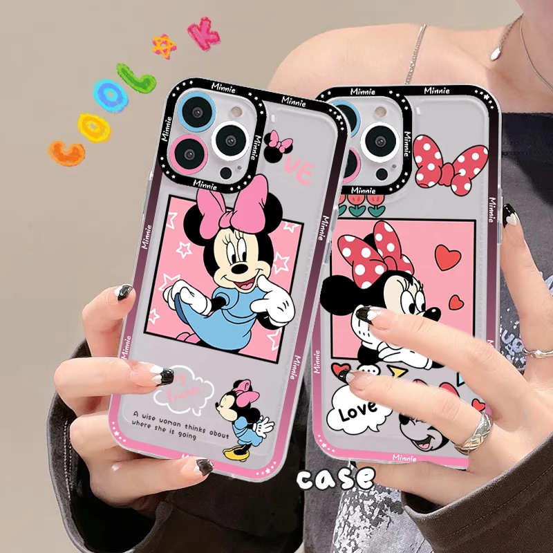 

Disney Mickey Minnie Mouse Phone Case For iPhone 14 13 12 11 Pro Max XS X XR SE 2020 6 7 8 Plus Mini Protective Cover