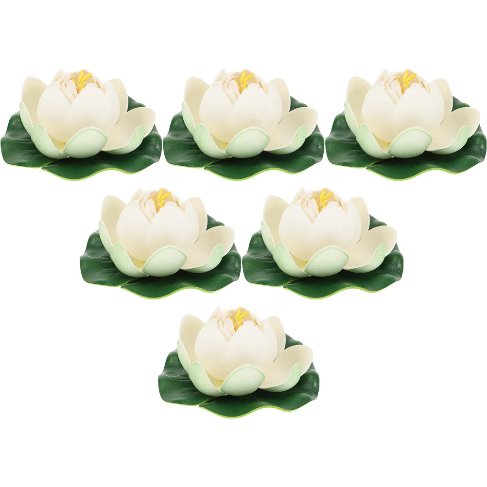 

6 Pcs Artificial Flower Simulation Lotus Leaf Household Decor Foam Simulated Floating Plant