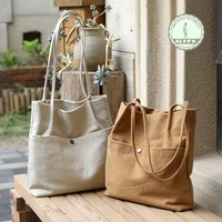high qualitycanvas bag handbag ladies shoulder bag soft eco friendly storage reusable student cloth school bag commuter bag