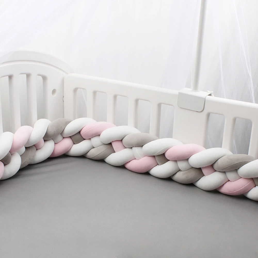 

New Color 4 Knotted Crib Bumpers for Boys Girl Braided