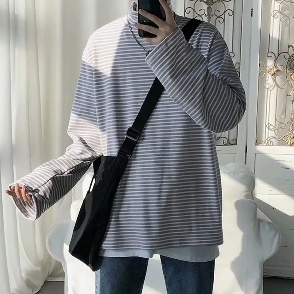 

Stylish Men Shirt Long Sleeve Loose Anti-pilling Autumn Shirt Spring Tops Autumn Shirt