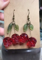 cherry skull earrings skull cherry earrings fruit rockabilly