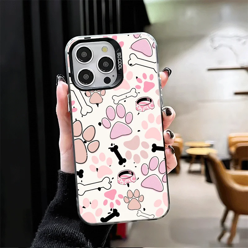 Фото Противоударный чехол для iPhone 17 Air 16 16E 15 Pro Max 14 Plus 13 Mini 12 с милым узором в виде отпечатков собачьих лап, защита от падений №5