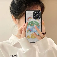 cute duck cartoon phone case hard leather case for iphone 11 12 13 mini pro max 8 7 plus se 2020 x xr xs coque