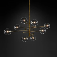 kobuc europe modern creative bronze glass pendant light concise style glass bubbles study living room restaurant chandelier lamp