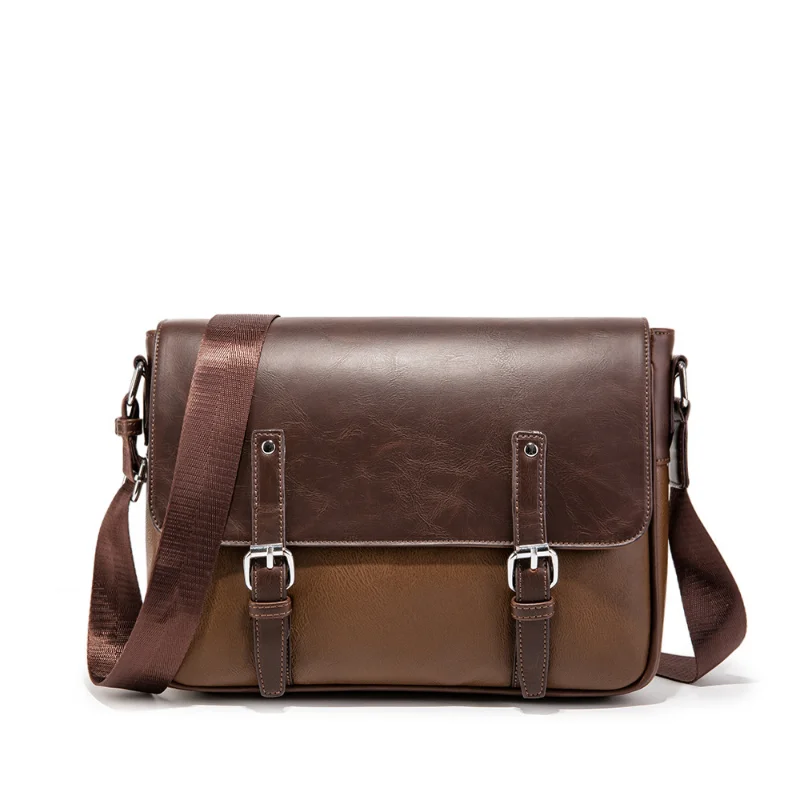 Men's PU Cover Leather Shoulder Bags Crossbody Chest Packs for Men Japanese Style Fashion сумка мужская Messenger Bag Purse Sac