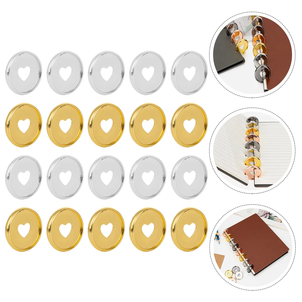 

20 Pcs Mushroom Hole Binder Rings Book Tool Notebook Abs Discs Heart Binding Buckle