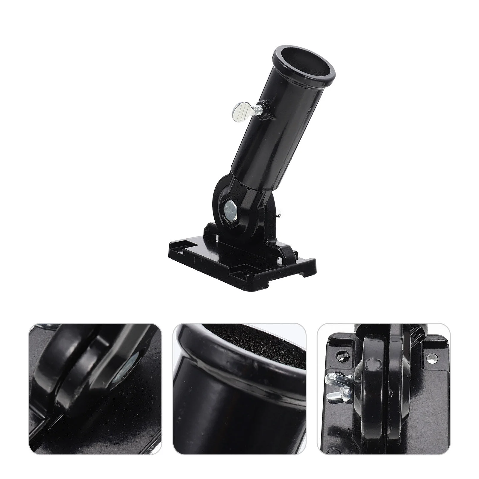 

Banner Stands Flagpole Bracket Practical Useful Brackets 15X6CM Adjustable Holder Black Aluminum Alloy